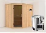 Karibu Sauna Silva mit Bio-Ofen externe Stg.Easy Natur