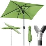 Sekey Aluminum Sonnenschirm mit Kurbel Rechteckig 210 x 140cm Gartenschirm Knickbar