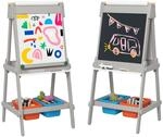 AIYAPLAY Kindertafel MDF Kiefernholz Grau 51L x 50B x 108H cm