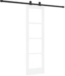 vidaXL Schiebet&uuml;r ORKDAL Wei&szlig; 61 x 198,5 cm Massivholz Kiefer und Glas 3332126
