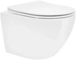 LuxeBath Wand H&auml;nge WC Sp&uuml;lrandlos Wei&szlig; Tiefsp&uuml;ler Keramik H&auml;nge WC Kurz 49 cm