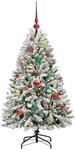 vidaXL K&uuml;nstlicher Weihnachtsbaum Gr&uuml;n und Wei&szlig; 120 cm PVC und Metall 3395738