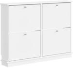 SoBuy Schuhschrank Schmal Flurschrank mit 4 Klappen Schuhregal Schuhkommode