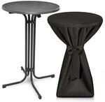 Beautissu Bellini Stehtisch &Oslash; 80cm Grau mit Premium Stehtischhusse &Oslash; 80cm...