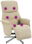 vidaXL Massagesessel mit Fu&szlig;teil Creme Stoff Modell 4