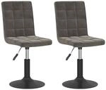vidaXL Esszimmerst&uuml;hle 2 Stk Drehbar Dunkelgrau Samt 335742