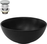 ML-Design Waschbecken Keramik in Schwarz Matt 32x13,5cm Rund inkl Ablaufgarnitur