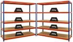 PROREGAL Mega Deal 2x Schwerlastregal Giant Elephant HxBxT 180 x 180 x 60 cm...