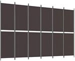 vidaXL 6 Tlg Paravent Braun 300x200 cm Stoff 350239