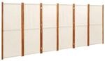 vidaXL 6 Tlg Raumteiler Cremewei&szlig; 420x180 cm 319186