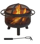 Relaxdays Feuerschale Eisen Schwarz Mit Funkenschutz 52 cm x 60 cm
