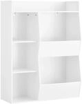 SoBuy B&uuml;cherregal Kinderregal mit 5 Offenes Fach und 1 Ablage Wei&szlig; 80x104x34cm