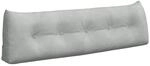vidaXL R&uuml;ckenkissen Hellgrau 160 x 24 x 50 cm Samt 42014545