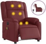 vidaXL Massagesessel Elektrisch Wei&szlig;rot Kunstleder Modell 1