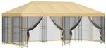 vidaXL Pavillon mit Seitenw&auml;nden 6 x 3 m Creme Polyester und Stahl 190 3375995