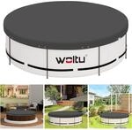 WOLTU Poolplane 200 g/m&sup2; PE mit &Ouml;sen Drahtseil Grau &Phi; 360 cm