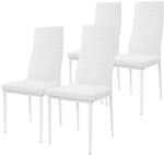 ML-Design Esszimmerst&uuml;hle 4Er Set aus Kunstleder Wei&szlig; Metallbeinen