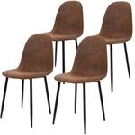 ML-Design 4Er Set Esszimmerst&uuml;hle Skandinavisches Vintage Polsterstuhl Braun