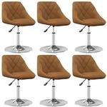 vidaXL Esszimmerst&uuml;hle 6 Stk Drehbar Braun Samt 3088767