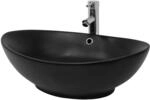 ML-Design Waschbecken aus Keramik in Schwarz Matt 59x38x19cm Ovale Waschtisch