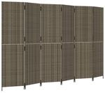 vidaXL Paravent 6 Tlg Grau Poly Rattan 365354