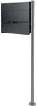 ML-Design Standbriefkasten mit Zeitungsfach mit Pfosten Silber aus Edelstahl