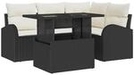 vidaXL Gartensofa-set mit Kissen 5-Tlg Schwarz Poly-Rattan 3357370