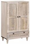 vidaXL Hochboard mit Regal Wei&szlig; 60 x 33 x 100 cm Massives Mangoholz 4018146