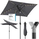 Sekey Sonnenschirm 300 x 200 cm Rechteckig Gartenschirm mit LED Solar...