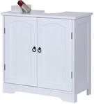 Relaxdays Waschbeckenunterschrank MDF Wei&szlig; mit Einlegeboden 60 cm x 60 cm x 30 cm 10