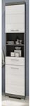 Inn.Furn Hochschrank Wei&szlig; Hochglanz Grau 37 cm 6 F&auml;cher Shawn