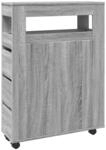 vidaXL Badschrank Schmal mit Rollen Grau Sonoma Holzwerkstoff 855273