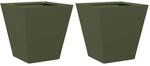 vidaXL Pflanzk&uuml;bel 2 Stk Olivgr&uuml;n 30x30x30 Stahl 851045