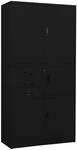 vidaXL B&uuml;roschrank Schwarz 90x40x180 cm Stahl Modell 3