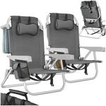 Tectake Aluminium Strandstuhl Coral Klappbar Mit Rucksackfunktion Wetterfest und Uv