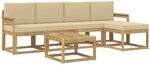 vidaXL Outdoor-Sofagarnitur mit Kissen 6-Tlg Wei&szlig; und Beige 3387517