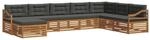 vidaXL Sofagarnituren 8 Tlg Natur und Anthrazit Massivholz Akazie 3373957