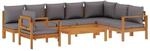 vidaXL 6-Tlg Garten-Sofagarnitur mit Kissen Massivholz Akazie 3214873