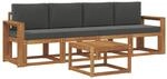 vidaXL Outdoor-Sofagarnitur mit Kissen 5 Stk Natur und Anthrazit 3365980