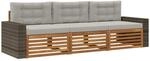 vidaXL Outdoor-Sofagarnitur 3 Stk Natur und Hellgrau Polyester 3382979