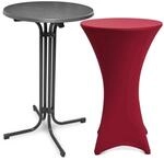 Beautissu Bellini Stehtisch &Oslash; 70cm Grau mit Stella Stehtischhusse &Oslash; 70cm...