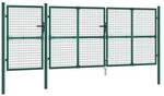 vidaXL Mesh-Gartentor Gr&uuml;n 400x175 cm Verzinkter Stahl 154537