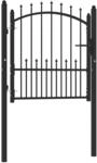 vidaXL Zauntor mit Spitzen Stahl 100x100 cm Schwarz 146398