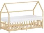 ML-Design Kinderbett 90x200 cm mit Matratze Natur aus Kiefernholz
