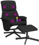 vidaXL Massagesessel mit Fu&szlig;hocker Schwarz Stoff Modell 4
