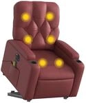 vidaXL Massagesessel mit Aufstehhilfe Elektrisch Weinrot Kunstleder 3204797