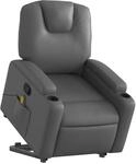 vidaXL Massagesessel mit Aufstehhilfe Grau Kunstleder Modell 4