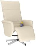 vidaXL Massagesessel mit Fu&szlig;teil Creme Kunstleder 356649