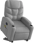 vidaXL Massagesessel mit Aufstehhilfe Hellgrau Samt Modell 11