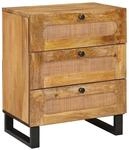 vidaXL Nachttisch Natur 50 x 33 x 60 cm Massivholz Mango 4018053